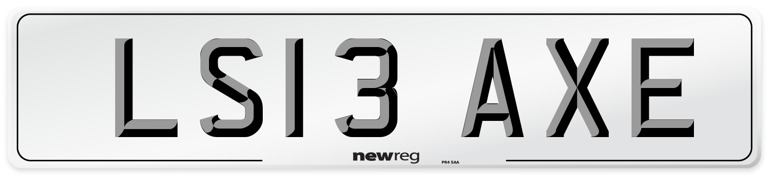 LS13 AXE Number Plate from New Reg